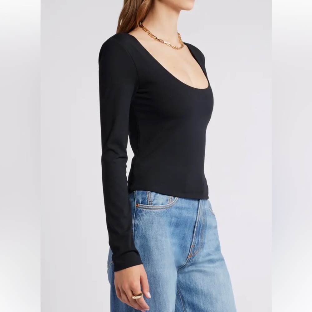 Open Edit Smooth Edit Scoop Neck Top - Picture 4 of 10